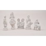 Collection of Continental white porcelain fairing figures, 14cm and smaller (9).