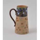 Doulton Lambeth Stoneware jug, tapering straight sided form, no. 4700, 18cm.