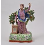 Walton type Staffordshire Bocage figure, of the Prophet Jeremiah, restored, substantial losses,