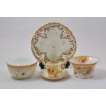 Nautilus porcelain plate, floral decoration, diameter 23cm, Nautilus porcelain cup, saucer, basin,
