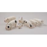 Beswick model of a Worcester Old Spot, 8cm and seven other models of pigs, (8).