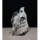 Steuben glass model of an eagle, 15cm, boxed.