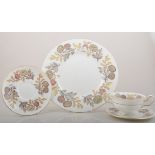 Wedgwood bone china part dinner service, Chrysanthemum pattern.