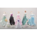 Five Royal Doulton Classics figures, Loving Thoughts HN4318, Andrea HN4584, Caitlyn HN4666,