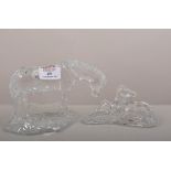 Pair of Waterford crystal models, horse an foal, horse, 14cm, (2).