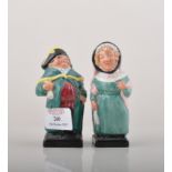 Pair of Royal Doulton Dickens ware figures, Bumble and Mrs Bardell, 11cm, (2).