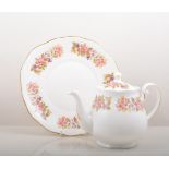 Colclough bone china tea set, floral decoration.