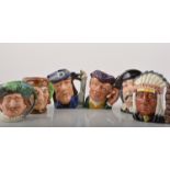 Royal Doulton character jug, The Jester, 8.5cm and five others, (6).