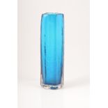 Geoffrey Baxter for Whitefriars, a 'Cucumber' vase, circa 1970, textured Kingfisher coloured glass,