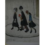 After Laurence Stephen Lowry, The Family, signed in biro, Fine Art Trade Guild blindstamp 'KBF',