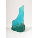 Henri Mercier for Almeric Walter, a pate-de-verre glass model of a seal, circa 1930,