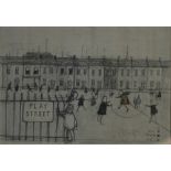 Janet Ledger, Play Street, signed and dated '76, pencil with chalks, 28cm x 40cm.