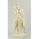 Large 19th Century Minton Parian ware figure of Mercury, after D Thornvaldsen,