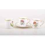 Royal Worcester coffee set, and a set of Royal Worcester coffee cans and saucers,