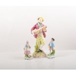 Pair of Derby style figures, Musician and a Dancing Girl, 20cm, a Royal Worcester figurine,