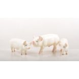 Beswick model of a Worcester Old Spot, 8cm and seven other models of pigs, (8).