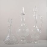 Lead crystal ewer shape claret jug, 42cm,