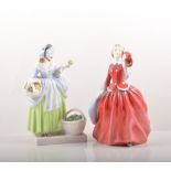 Royal Doulton figure, Spring Flowers HN1807, 19cm, another Blyth Morning HN2065 and Marie HN1370,