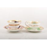 Staffordshire printware tea cup and saucer, Hilditch & Sons, circa 1830,