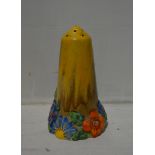 Clarice Cliff pottery caster, My Garden pattern, 15cm.