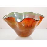 Andrew Thompson, a large studio glass free form bowl, 2006, cased opalescent interior,