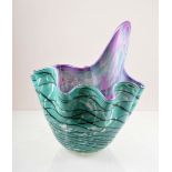Manny Quinones, a hand blown free form studio glass bowl, 2006,