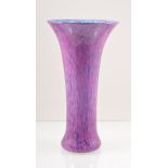 Bob Handley, a studio glass vase, 2007, internally coloured turquoise and purple, flared form,