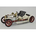 Mamod LIVE STEAM SA1 spirit fired Roadster Car, white and black livery, unboxed.