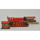 Tin plate clockwork locomotive, No.