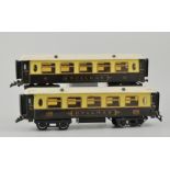 Hornby "O" gauge, Four Pullman coaches, some with re-painting.