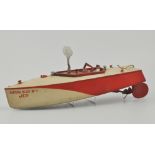 JEP tin plate clockwork speed boat.