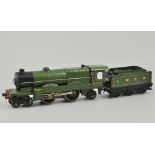 Hornby "O" gauge 4-4-2, LNER Flying Scotsman locomotive and tender, 4472, finished in green livery.