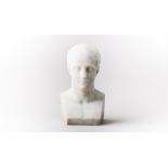 After Antonio Canova, Napoleon Bonaparte, a marble portrait bust, monogrammed TF, 27cm.