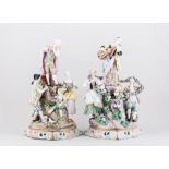 A pair of Meissen style porcelain groups, 20th Century,