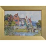 James East,
A moated grange, Shropshire,
watercolour,
30 x 45cms.