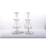 A pair of Edwardian silver table candlesticks, by Harrison Bros & Howson, London1904,