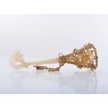 A Pallais Royale style mother of pearl and gilt metal posy holder,