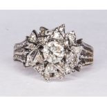 A contemporary diamond cluster ring,