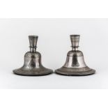 A Pair of Bidri white metal huqqa bottles, probably 19th Century,