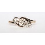 A traditional diamond crossover ring,