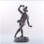 A bronze figure of an Italian dancer, with maracas, probably French, 22cms.