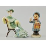 Royal Doulton figure, "Ascot", HN2356, 15cm, together with a Hummel figure, "Postman", (2).