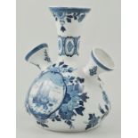 Dutch Delft under glazed blue and white tulip vase,