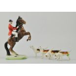 Beswick figure of a Huntsman on a rearing horse,