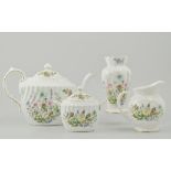 Quantity of Aynsley "Tudor Rose", dinner and tea service to include, six soup bowls,
