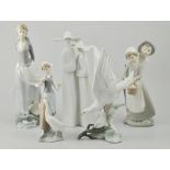 Lladro model of a Dove, 28cm, a Lladro figure of a Lady, 36cm,