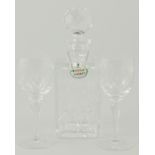 Cut glass decanter and other various cut glass ware, (1 box).