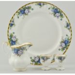 Royal Albert "Moonlight Rose" part dinner and tea service, to include a plate clock,