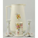 Victorian part toilet set, with floral decoration, together with another part toilet set, (1 box).