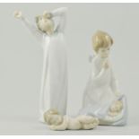 Lladro figure modelled as an angel and baby, together with two other figures, (3).